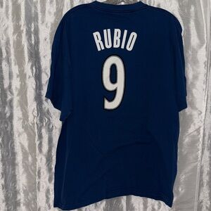 Majestic NBA Minnesota Timberwolves Ricky Rubio Jersey Shirt Adult Size XL 🔥 BL2